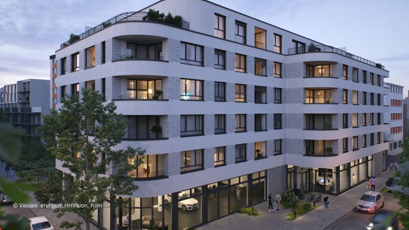 Rendering des neues Wohn- und Geschäftsgebäudes