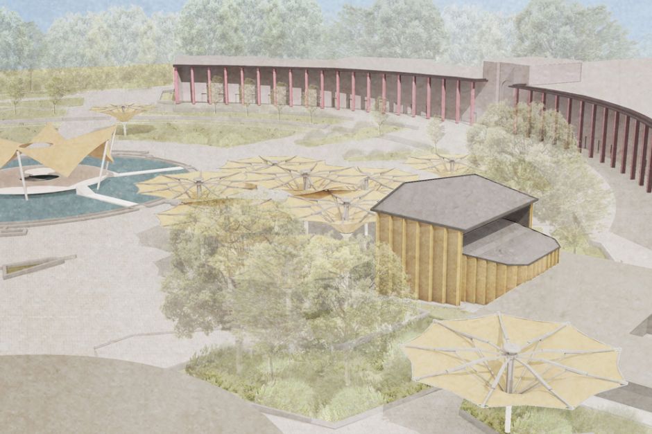 Rendering der neuen Tanbrunnen aus der Vogelperspektive